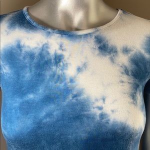 Blue and white tie dyed dress